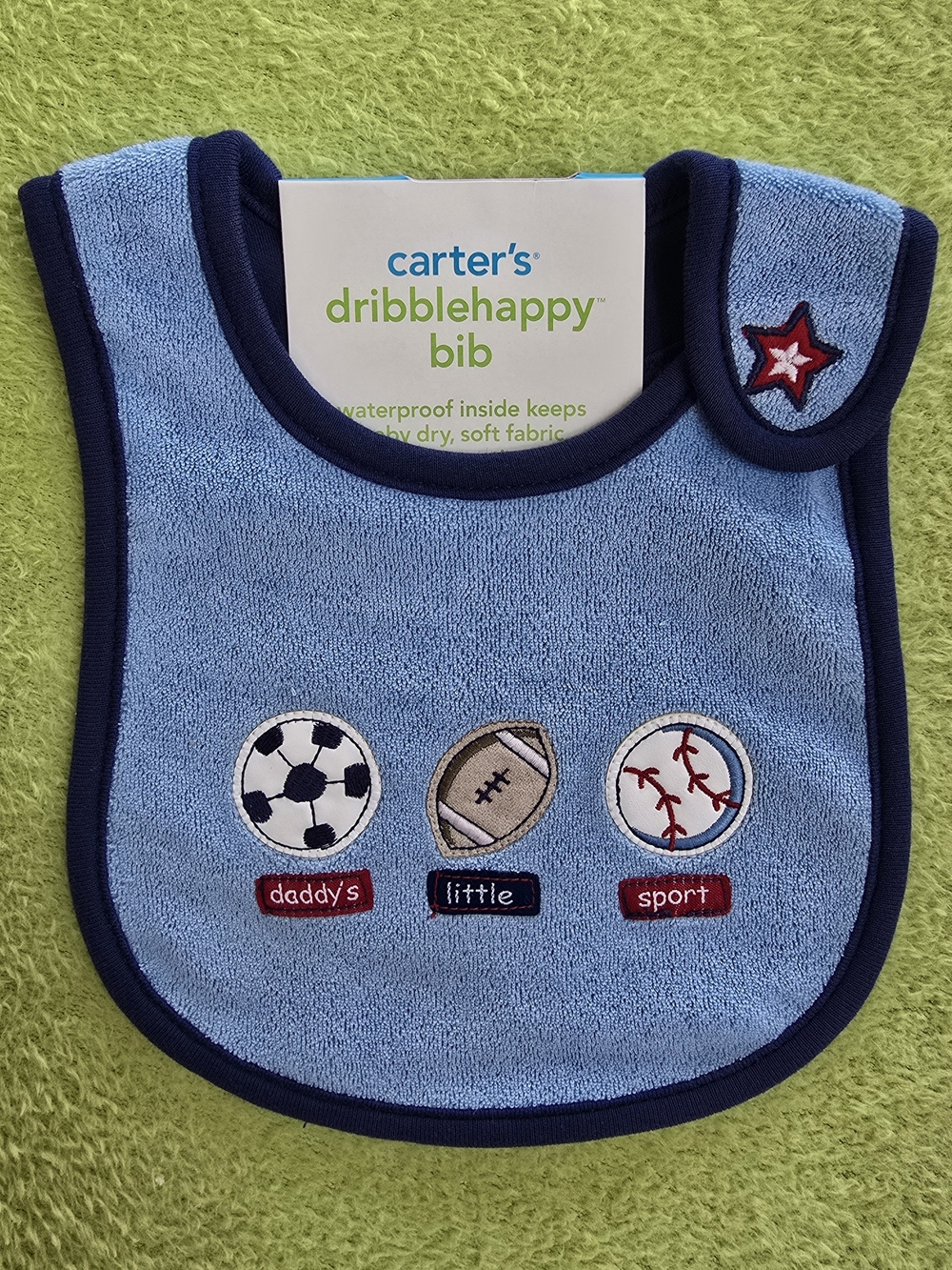 NWT - Baby BOYS Daddys Little Sport BIB SOCCER FOOTBALL + BASEBALL - TERRY (M3)
